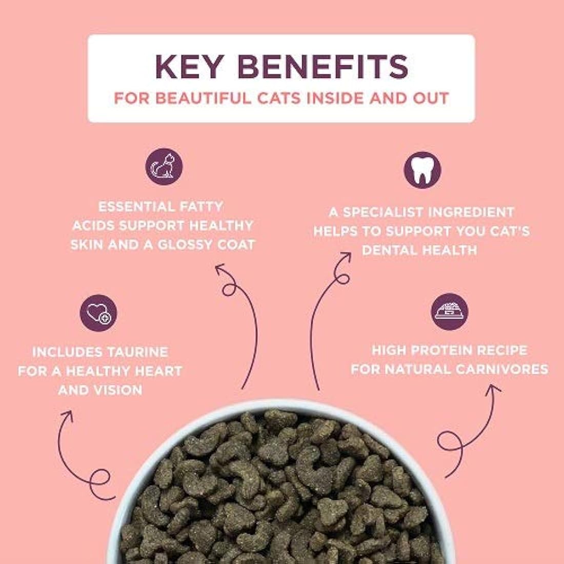 Burgess Dry Cat Food for Adult Cats Rich in Salmon, 1.5 kg