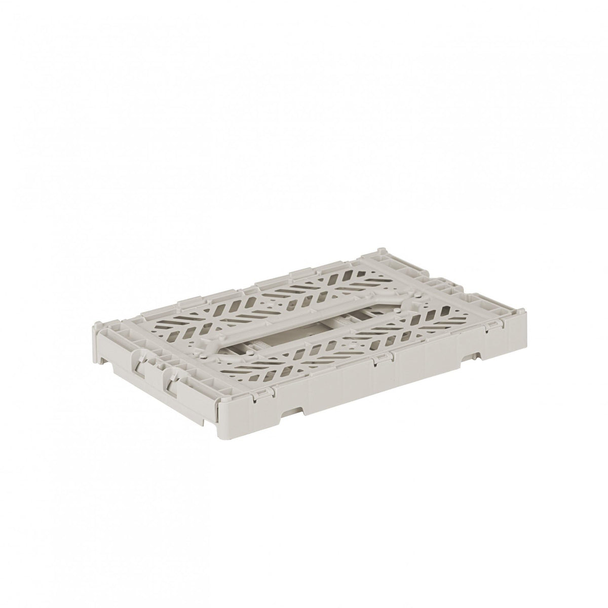 AYKASA Folding Crate, Sturdy Folding Box, Plastic, Stackable, Light Grey, Mini (27 x 17 x 11 cm)