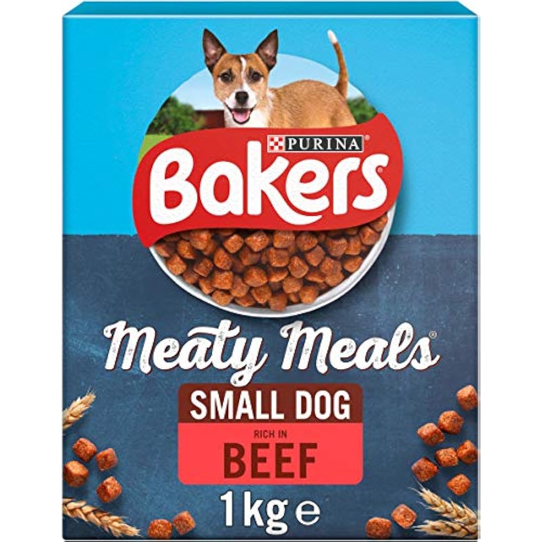 Bakers Meaty Meals Adult Small Dry Dog Food Beef 1kg (Pack of 4)