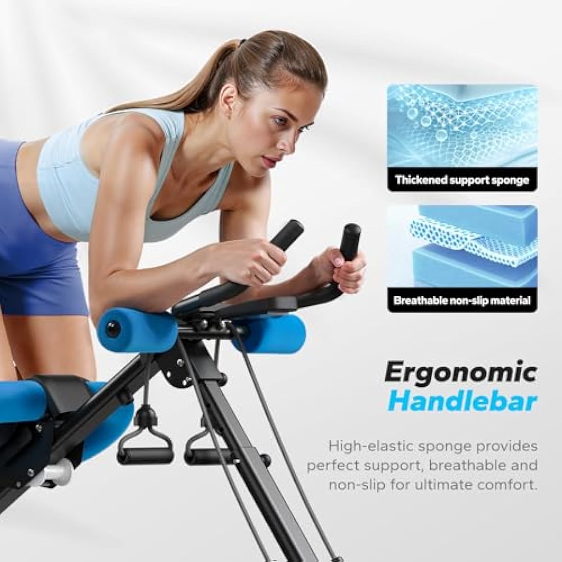 MERACH Ab Machine, Abs Workout Equipment, Adjustable Ab Trainer Machine for Abs Workout at Home Gym, Foldable, Knee Protection