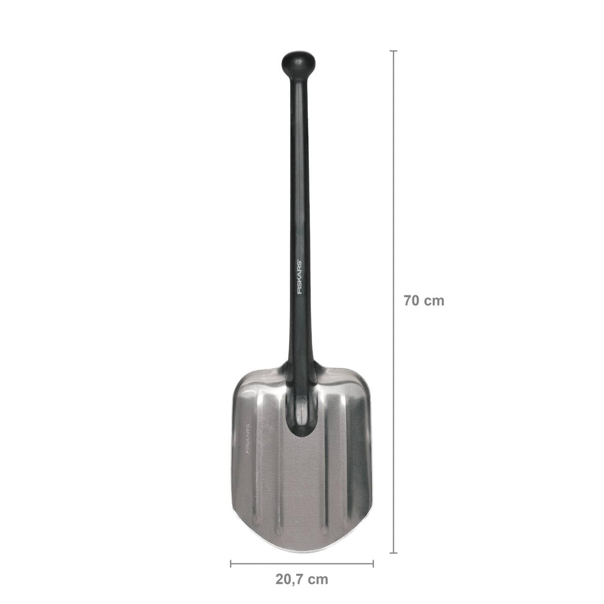 Fiskars Universal Shovel, Length: 70 cm, Weight: 479 g, Aluminium Leaf/Plastic Handle, Black, 1001574