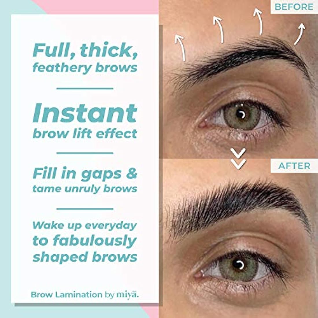 MIYA LASH 2 in 1 Lash Lift & Brow Lamination Lotion Set | Sachet Refill for Lash Lift Kit & Eyebrow Perm | Fast Acting 3-Step Lifting, Setting Lotions with Nutrition Serums | 10 Treatments | Salon Use