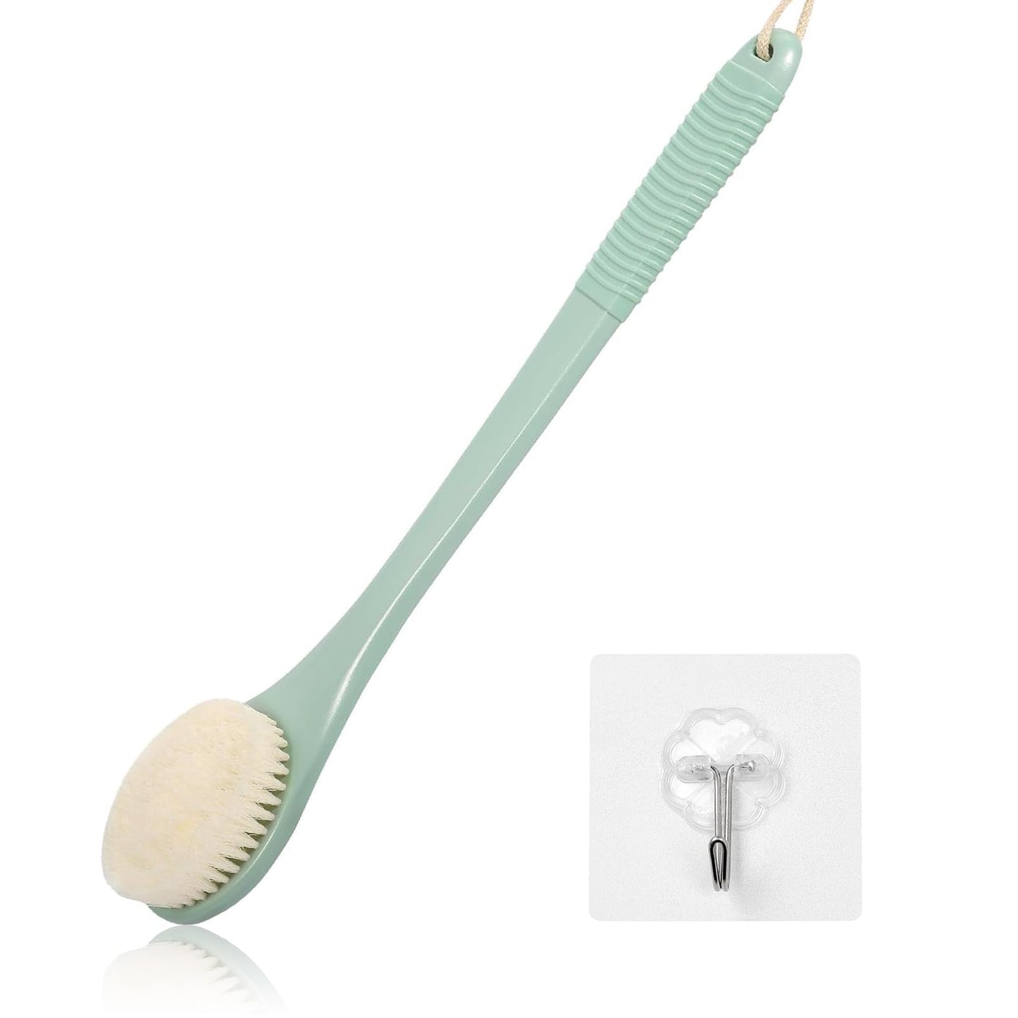 ROLIZOE 17-Inch Back Scrubber for Shower, Anti-Slip Exfoliating Body Brush for Bath, Gentle Back Brush for Shower for Men, and Women, Cleaning Skin