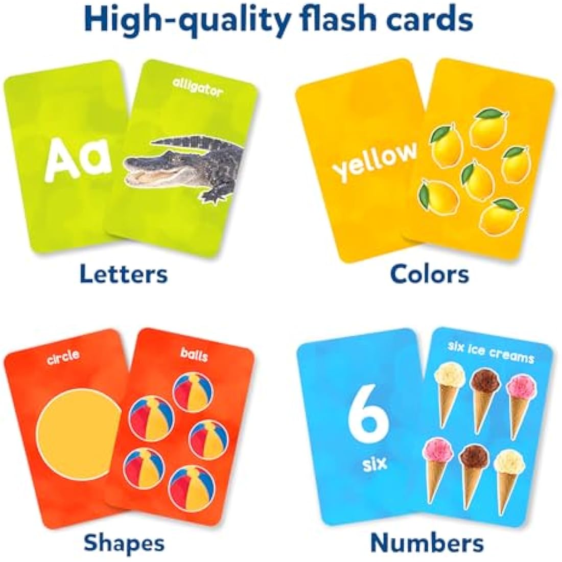 Skillmatics Thick Flash Cards for Toddlers - Letters, Numbers, Shapes & Colors, Montessori Games, Preschool Learning Activities for 1, 2, 3, 4 Years