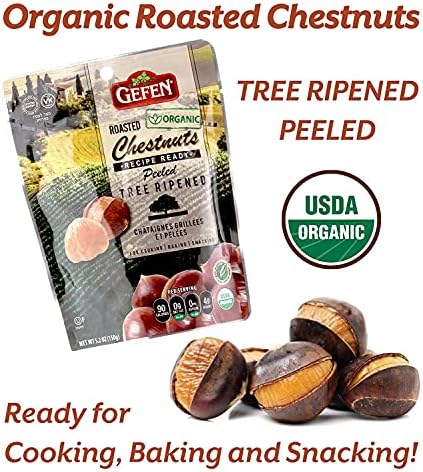Gefen Whole Chestnuts, Roasted & Peeled | Ready-to-Eat 150g (12 Pack)