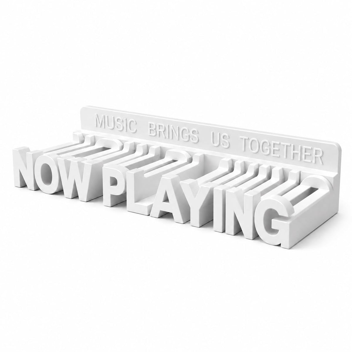 WPESI Now Playing Vinyl Record Stand, Wall Mount Display for Albums - Hanging Record Storage Holder (White)