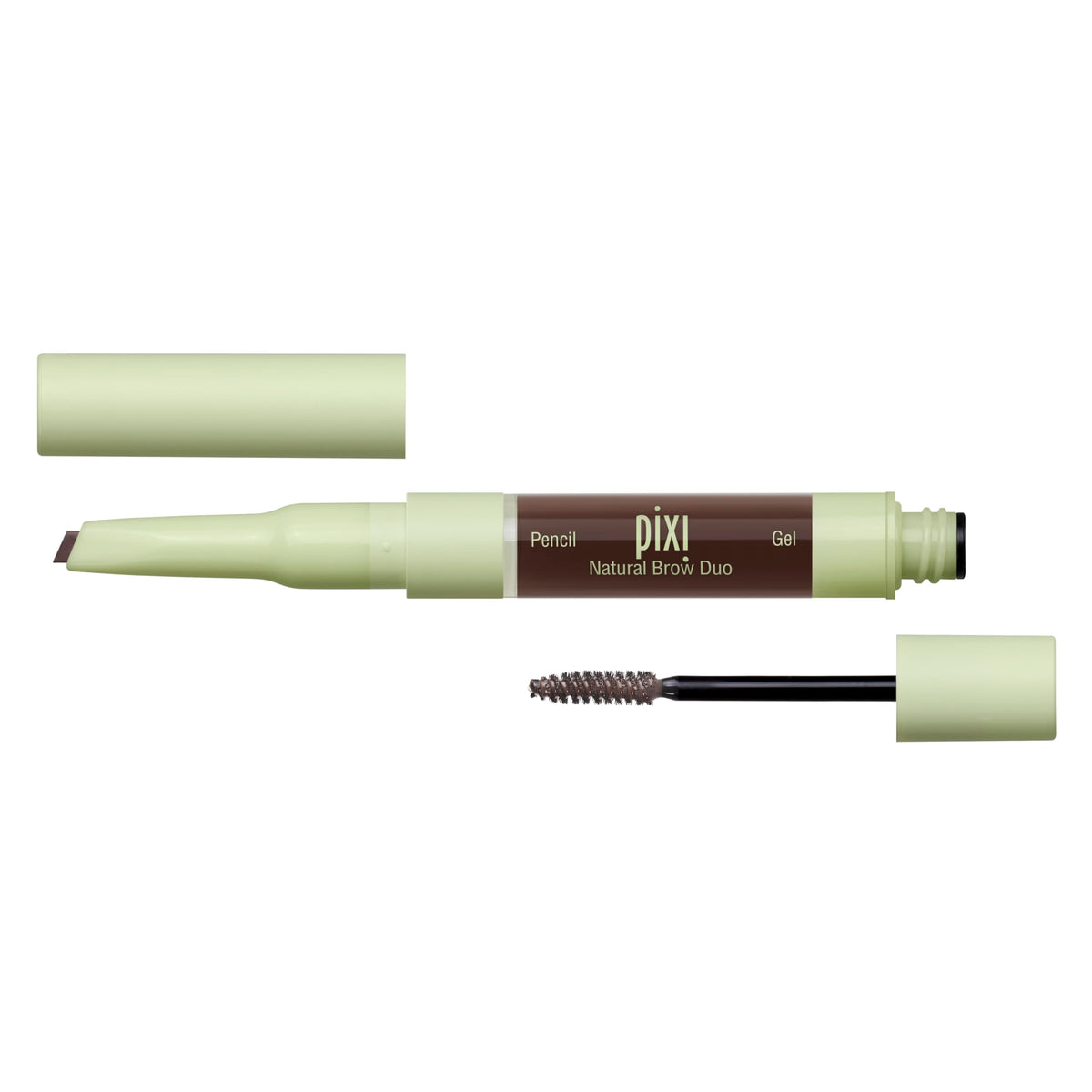 Pixi Natural Brow Duo - Deep Brunette, Precision Pencil & Tinted Gel, Waterproof Brow Shaper For All-Day Hold, Paraben-Free, 0.2Oz