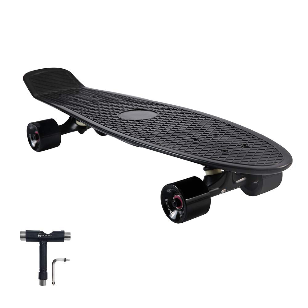 WHOME Skateboards - 27'' Cruiser Skateboard Complete for Adult/Kid Girl/Boy Beginner/Pro Commuting Retro Plastic Deck ABEC-9 Bearings with T-Tool