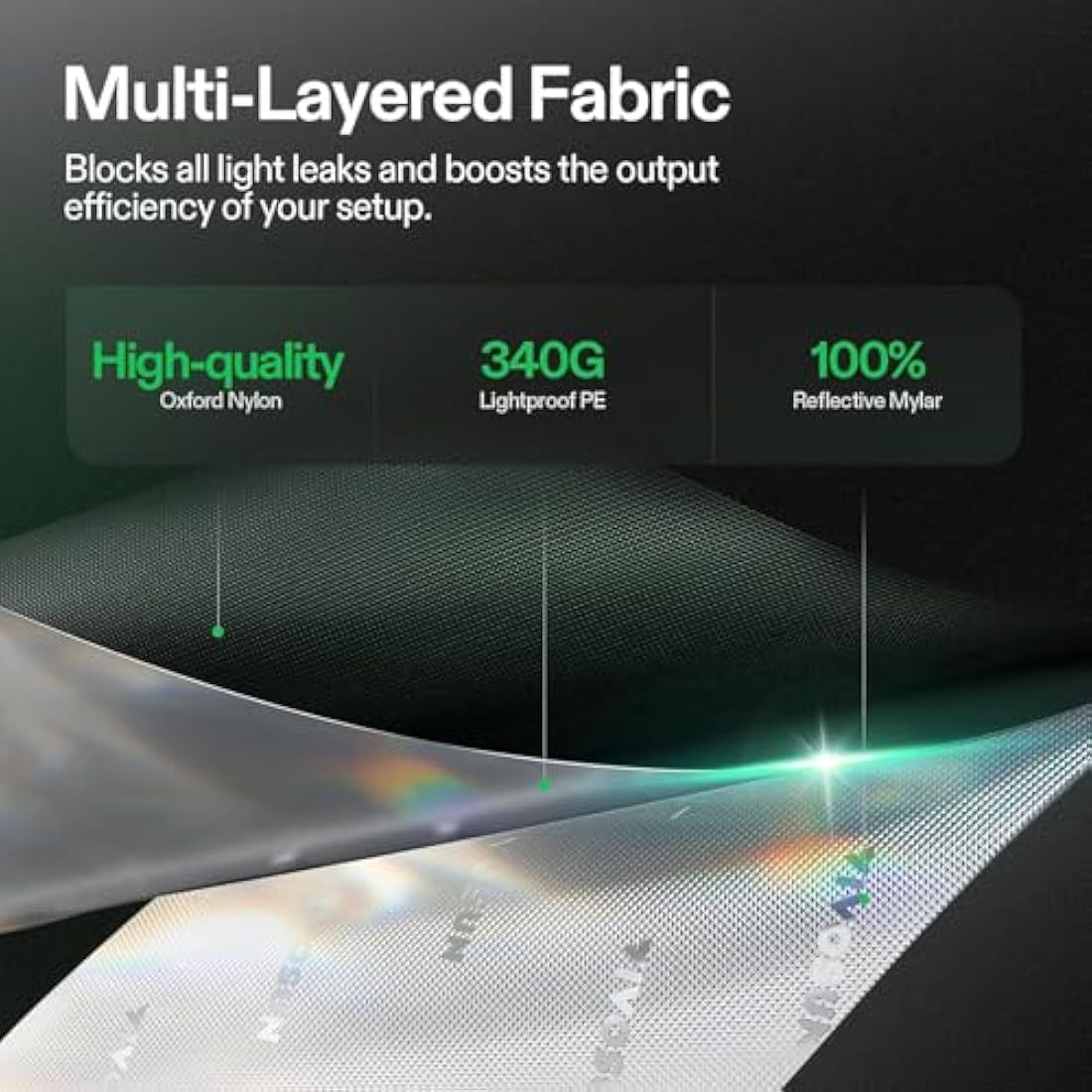 VIVOSUN Grow Tent 120 x 60 x 150 cm, Made of Highly Reflective Mylar, with Viewing Window and Base Tray for Hydroponics and Indoor Growing, S425, Suitable for VS2000