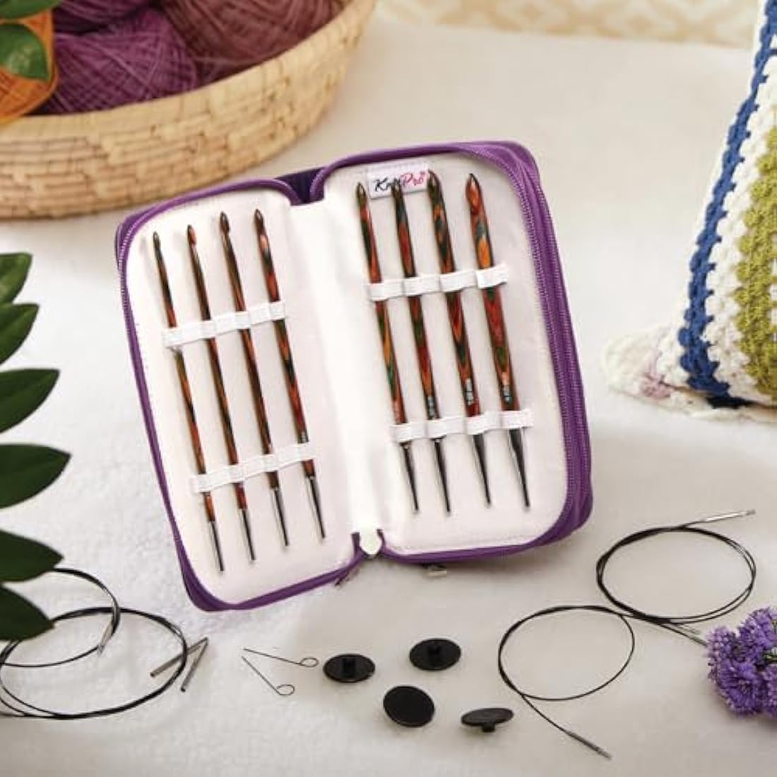 KnitPro Symfonie Afghan/Tunisian Crochet Hook Set | 8 Sizes (3.5mm to 8mm)