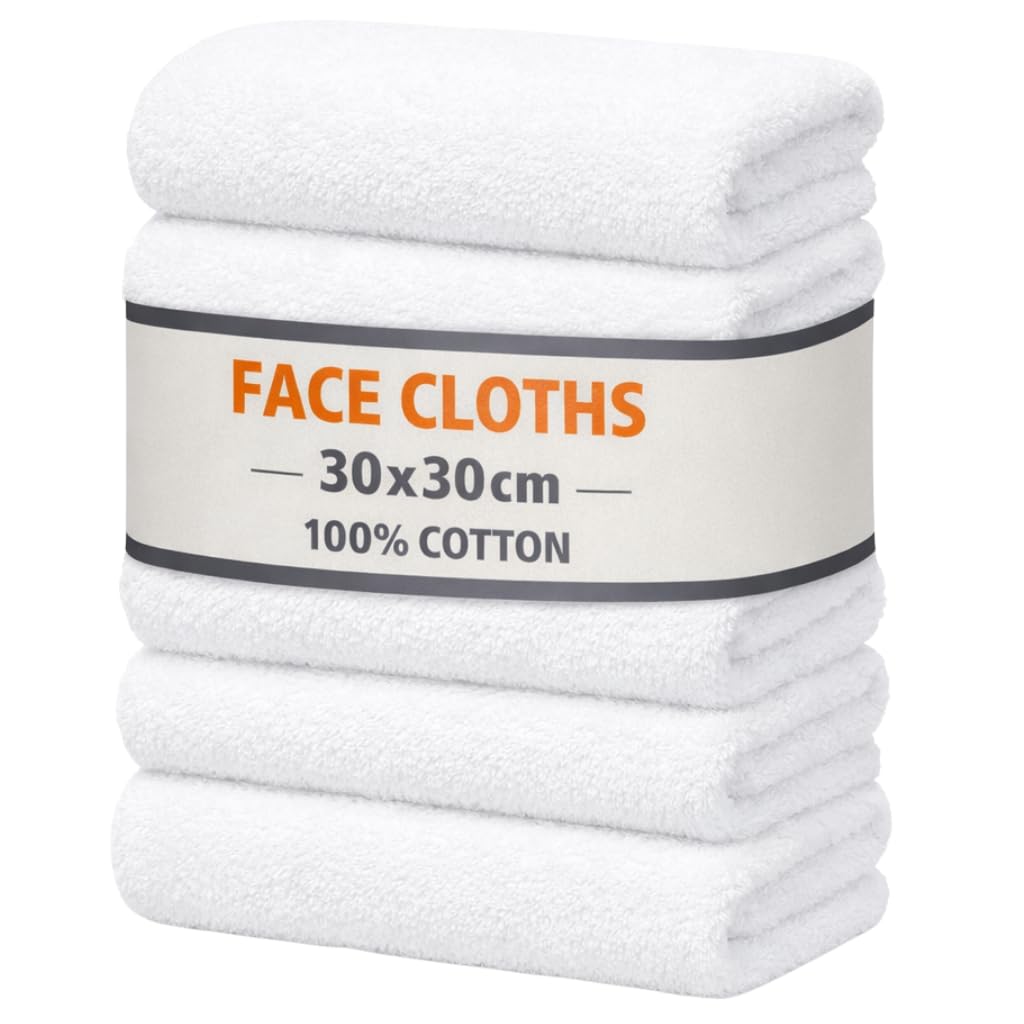 Symphony Flannel Face Cloth Ultra Gentle Face Towels for Sensitive Skin-Reusable Facial Cleansing Washcloths for Unisex Adult Spa Gym Sport Beauty