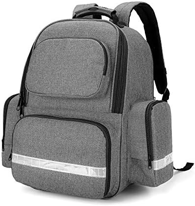 Trunab First Responder Bag Trauma Backpack Empty, Medical Emergency Kits Storage Jump Bag Pack for EMT, EMS, Police, Firefighters, Safety Officers - Patented Design