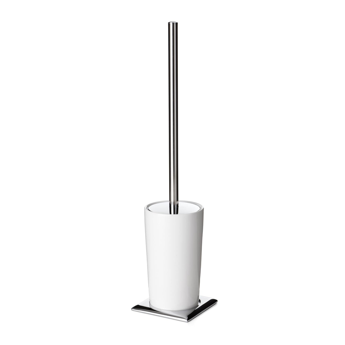 TATAY Toilet Brush | Stainless Steel & Zamak | Modern Minimalist Design | 100% Inox Toilet Brushes | 8.5 x 8.5 x 37.5 cm - Ronda Collection - White