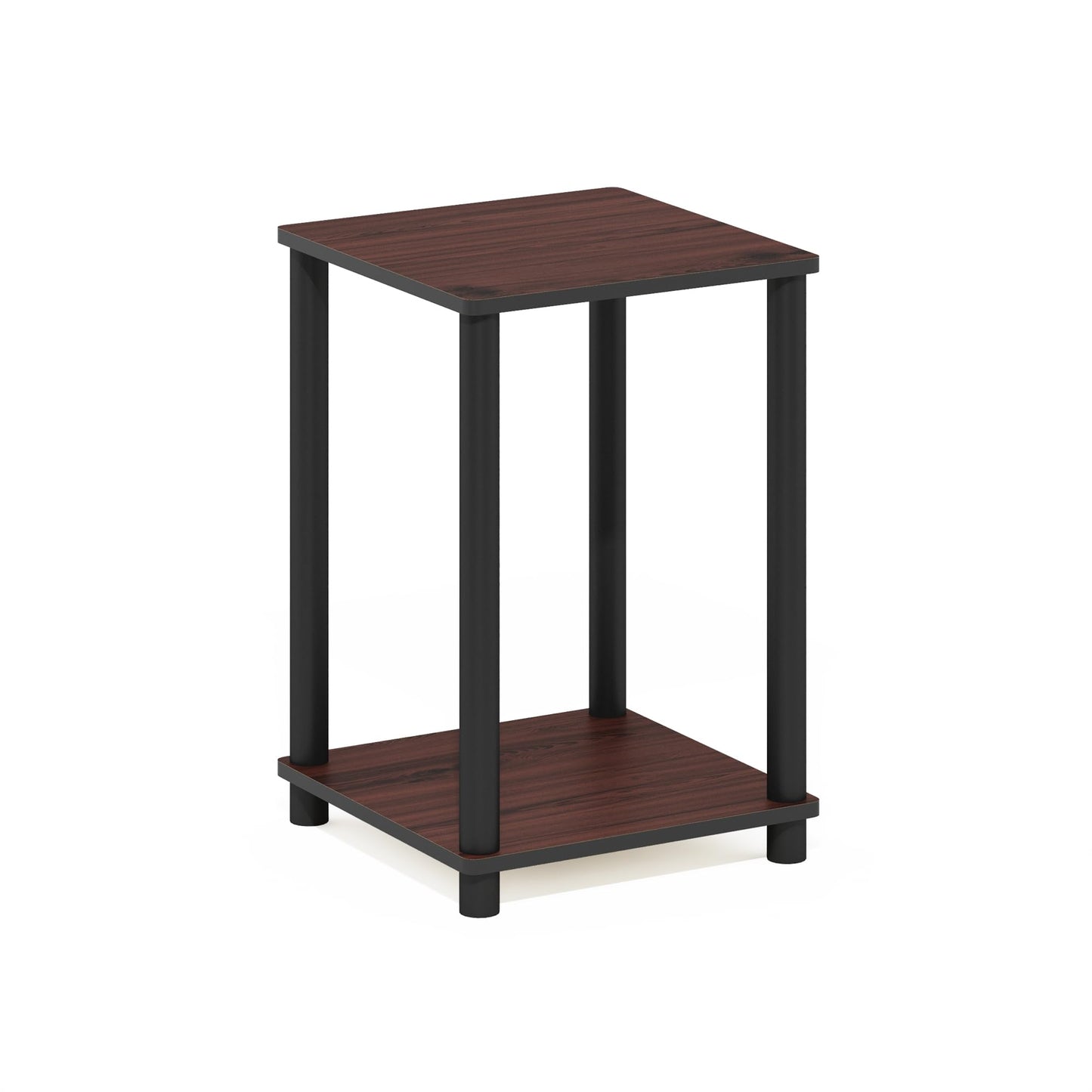 Furinno TURN-N-TUBE Night Stand, 2-Tier Open Shelf Design Nightstand, Toolless Square Bedside Table, End Table, Side Table, for Bedroom, Closet