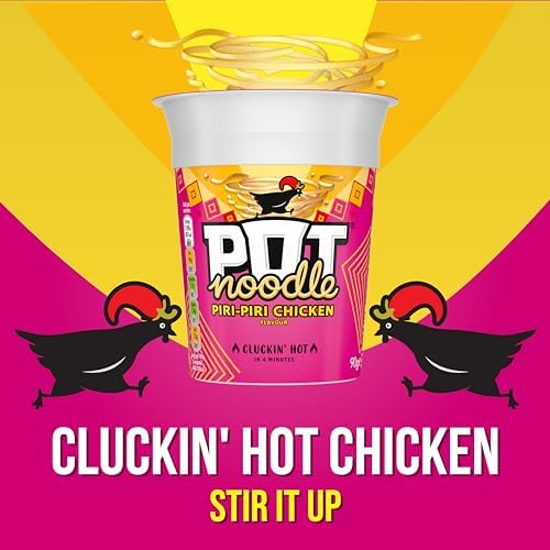 Pot Noodle Piri-Piri Chicken Instant Snack vegetarian quick to make noodles 12x 90 g