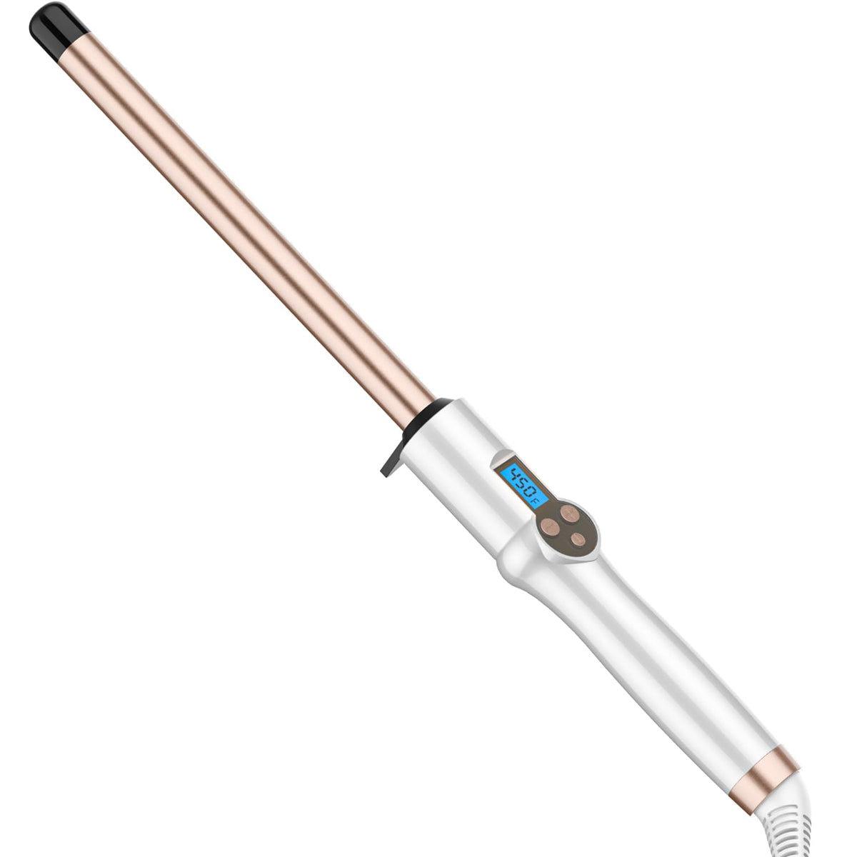 19mm Hair Curling Wand with Extra Long Barrel,Ceramic Curling Iron Professional,Dual Voltage Hair Curler with Adjustable Temperature