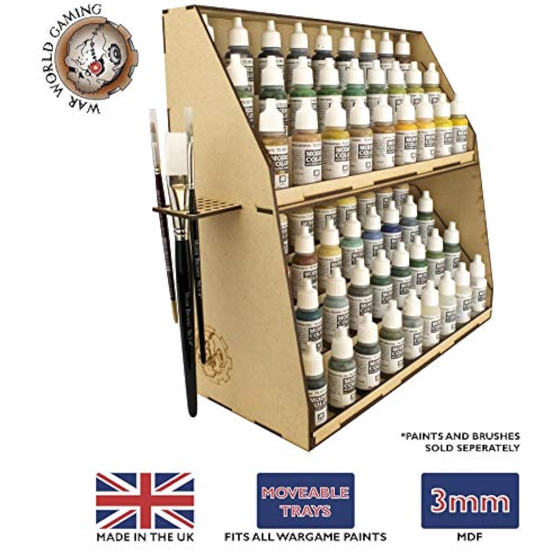 War World Gaming MDF 7-Tier Paint Station Stand for Model Painting – Wargame Miniature Mini Figure Painting Diorama Railway Railroad Modelling Hobbyists