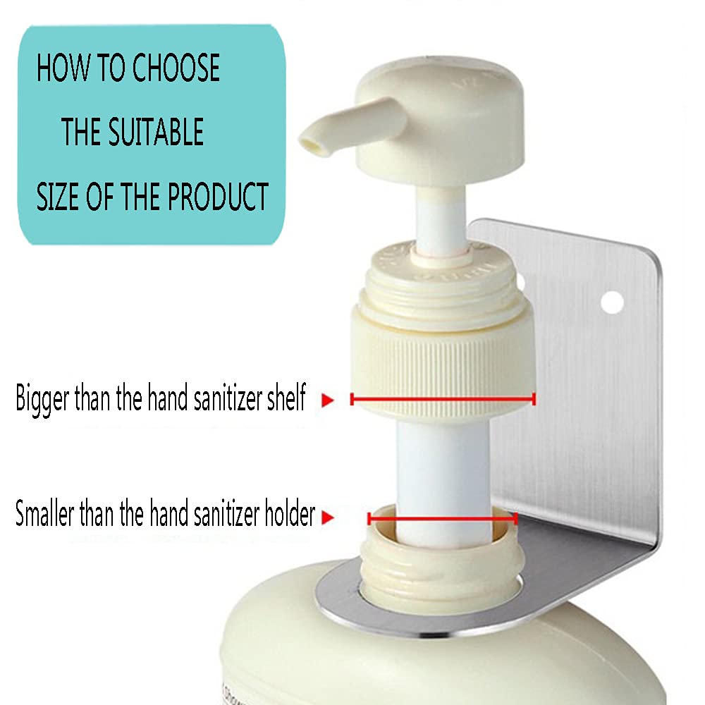 BiJun Soap Bottle Dispenser Holder,Wall Mounted Pump Hand Stand Wall Mount, Hanging Jar Hanger Rack Shampoo Standing Shelf Storage Holder Lotion