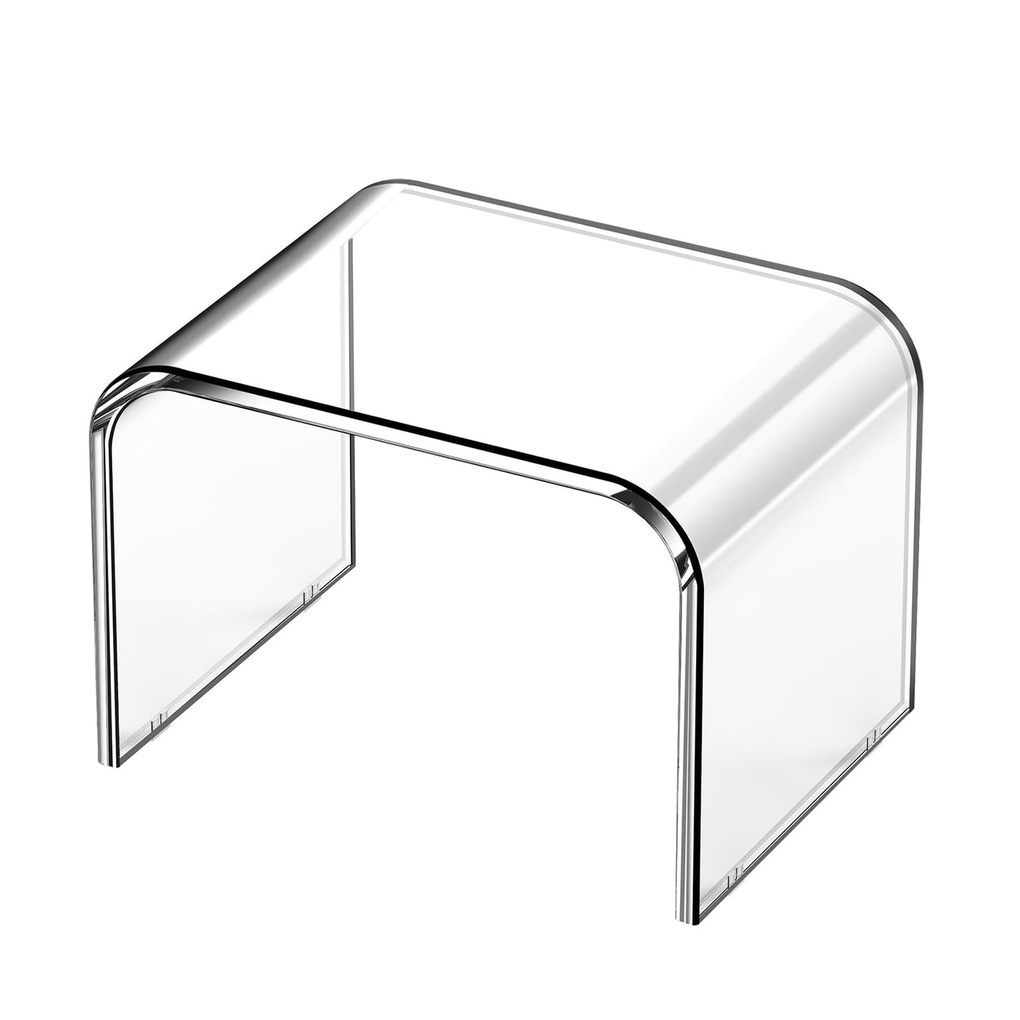PFOIBOU Acrylic stool,Acrylic Step Stool, Clear Step Stool, Shower Bathroom Stool for Kitchen, House, Load Capacity to 113 kg (Clear, Non-Slip)