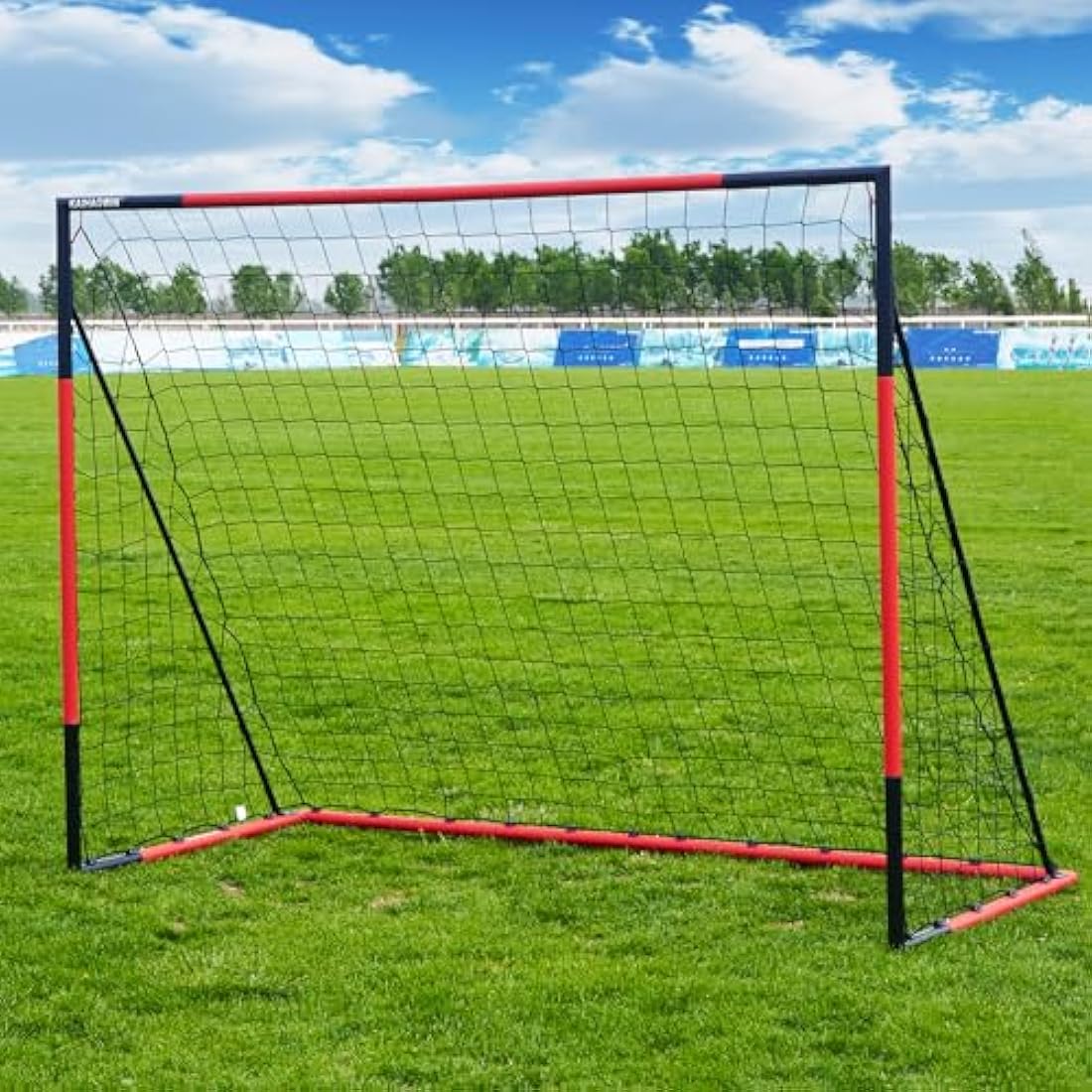 KAIHAOWIN Steel Goal Post - 3'x2.5'|6'x4'|8'x6'|10'x6.6' All Weather Football Net - Quick Assembly, Durable Training Goal for Kids/Adult - Garden/Indoor Outdoor