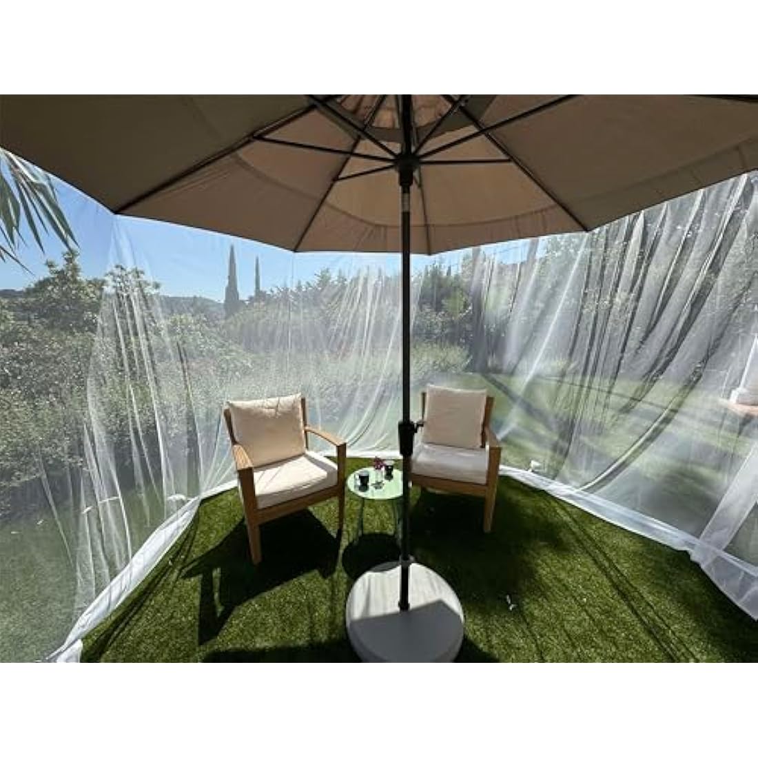 Mosquito Net for Umbrella 9.2 FT | Large Sizes & Fabric Designed for Outdoors | Insect House Screen Netting for Patio, Porch & Garden Terrace | Outside Canopy Bug & Fly Protection Enclosure
