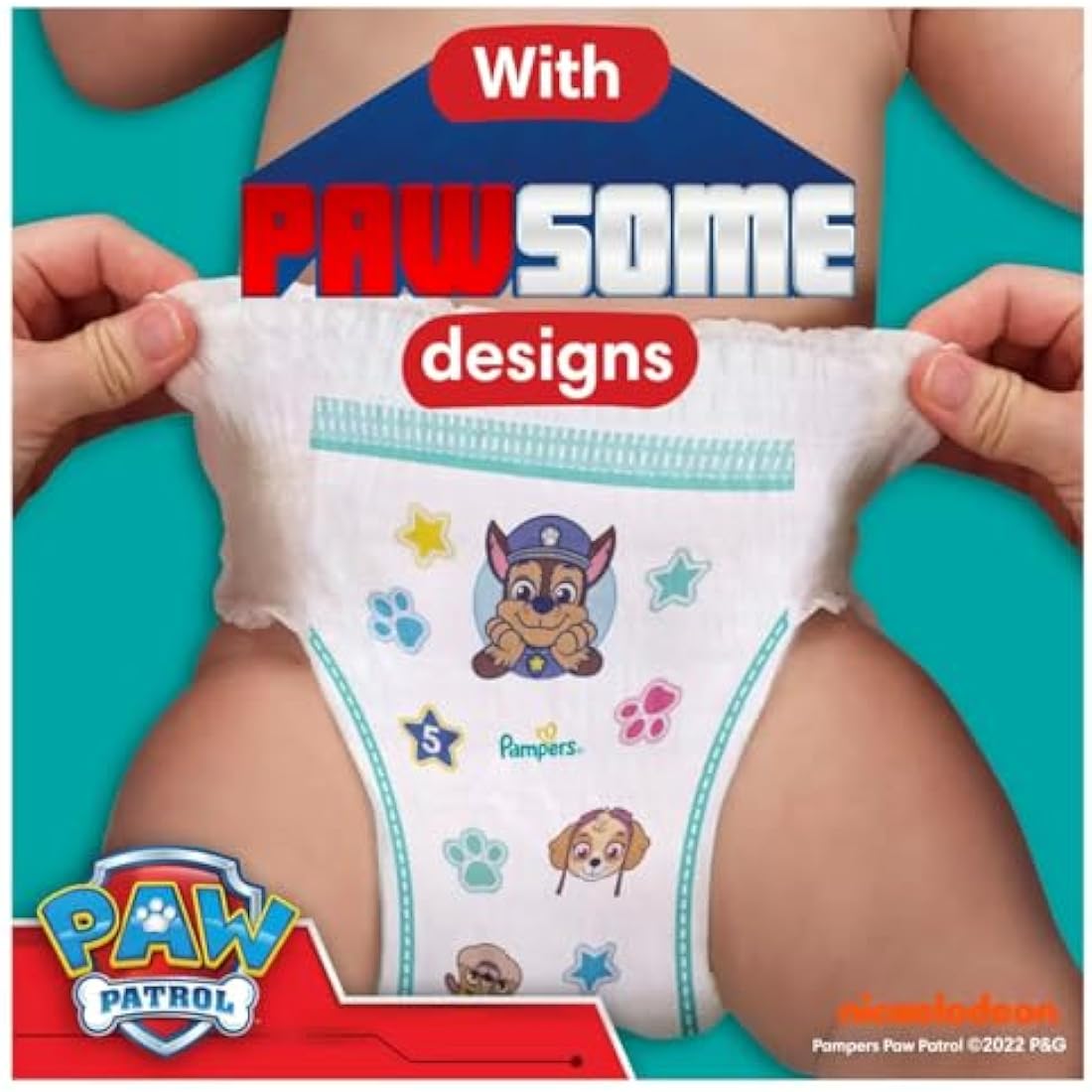 Pampers Baby-Dry Nappy Pants Paw Patrol Edition Size 5, 160 Nappies, 12kg-17kg, with Our 360° Pants Fit to Help Prevent Leaks