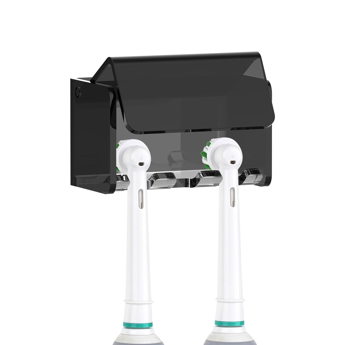 Linkidea Electric Acrylic Toothbrush Holder, 3 Slots Organizer Stand Compatible with Oral-B iO Series, Smart 1500, Pro 3000 (Black)