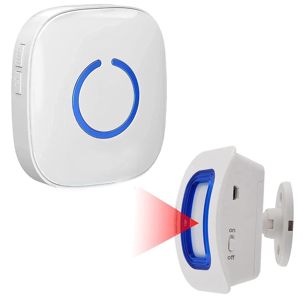 Caregiver Pager Indoor Motion Sensor Alarm Room Bed Alarms and Fall Prevention for Elderly Dementia Patients/Mailbox Alert Device for Home