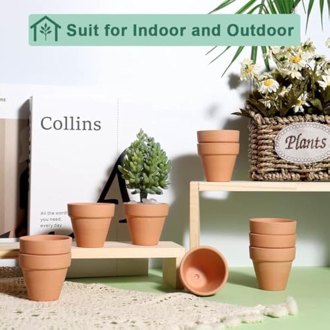 vensovo 48 Pcs Tiny Terracotta Pots - 5CM Small Mini Clay Pots with Drainage Holes for Indoor/Outdoor Succulent Plants, Crafts, Wedding Favor