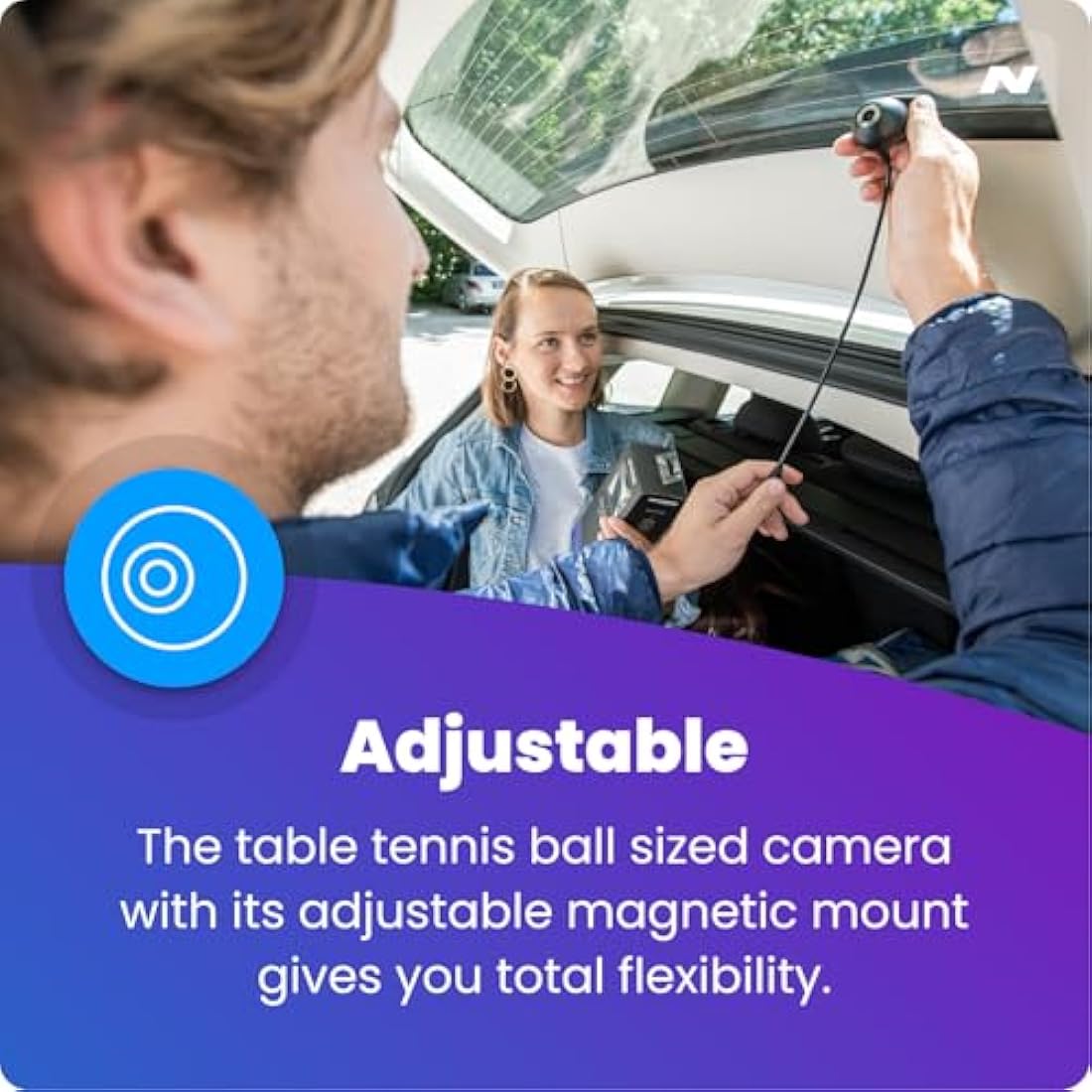 Nextbase Rear Window Camera | Compatible with 322GW, 422GW, 522GW, 622GW Dash Cams | Full Rear View Coverage, 140° Wide Angle, Magnetic Mount, 6.5m Cable, Series 2 Add-On Module