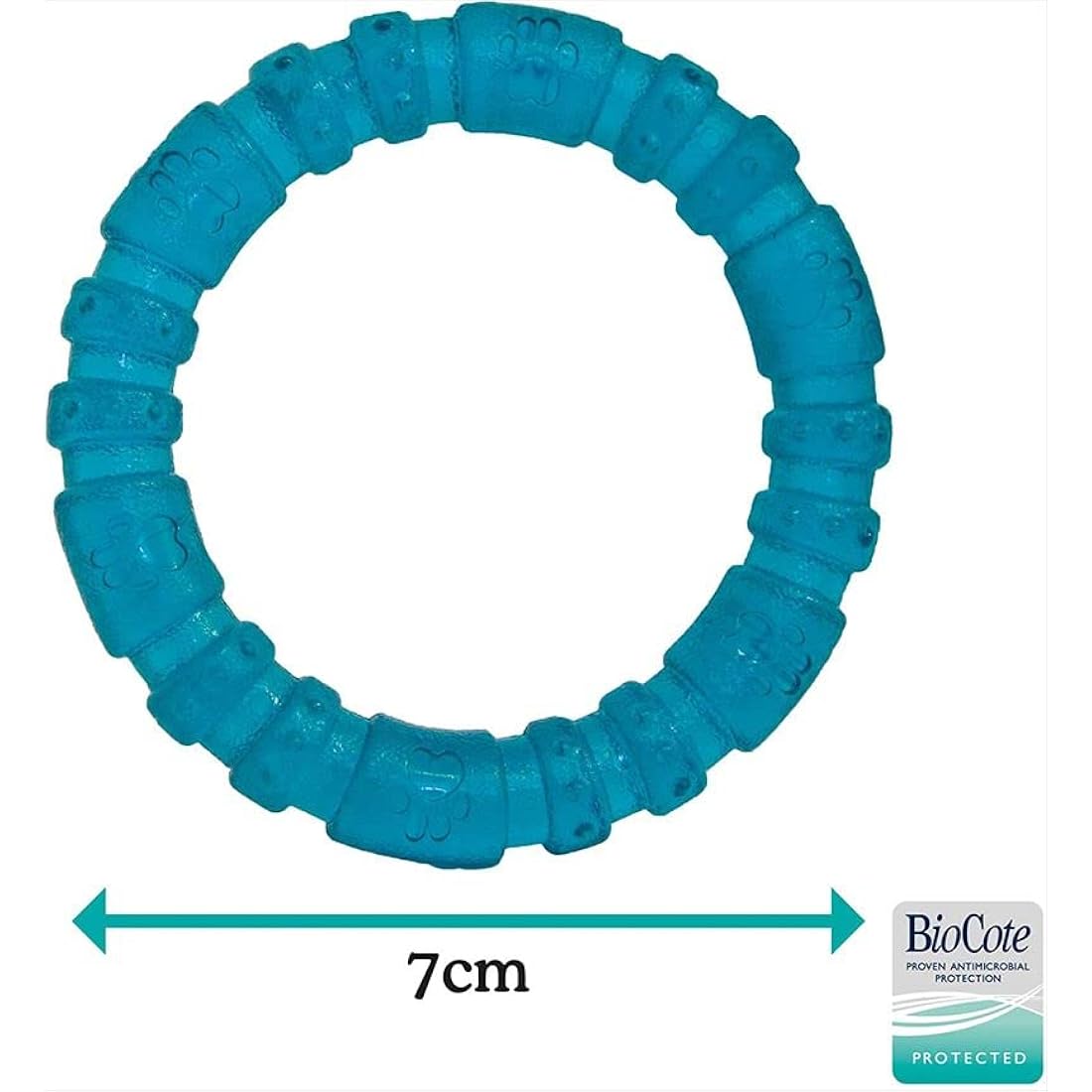 Rosewood BioSafe Puppy Ring - Hygienic Chew Toy for Puppies, Antimicrobial, Soothes Teething, Mint Scented, Promotes Dental Health, Suitable for Small Dog Breeds, Blue