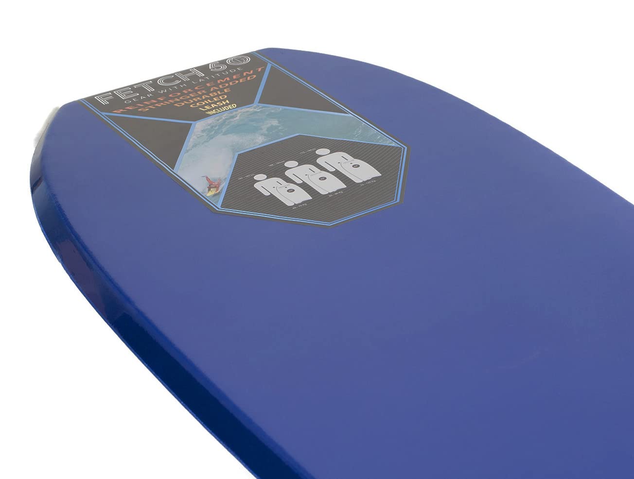 Fetch 50 40'' Performance Bodyboard with Stringer and Coiled Leash, Beginner to Intermediate