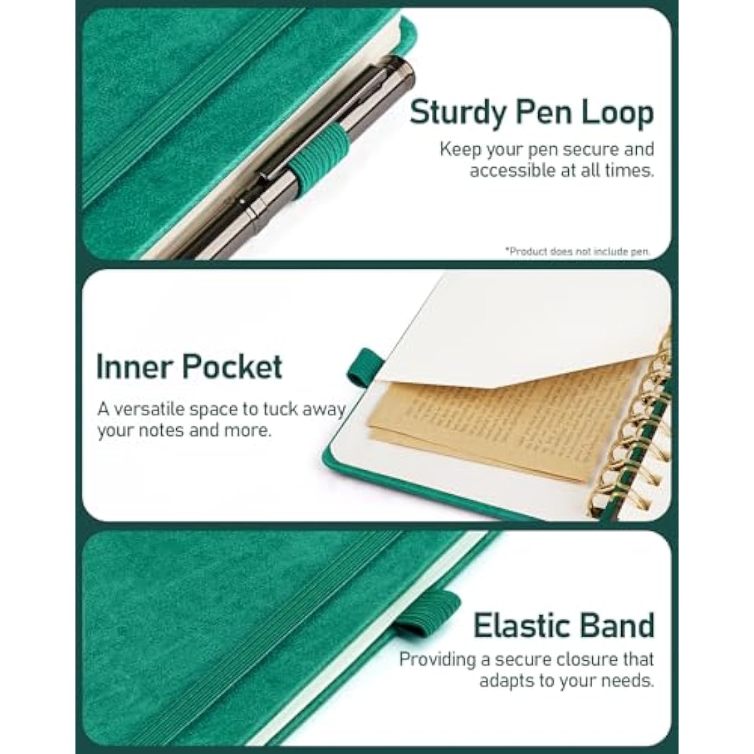 WEMATE Spiral Password Book with Alphabetical Tabs, Small Password Keeper Book for Seniors, Internet Password Notebook Hardcover Password Journal logbook – 12 x 15cm (Teal)