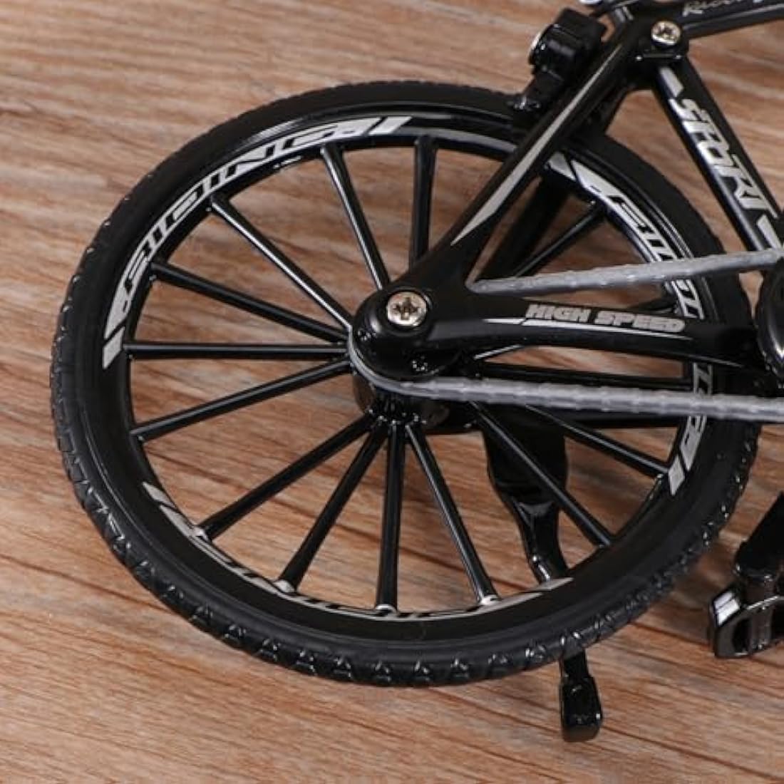 NUOBESTY Alloy Bicycles Model, Creative Alloy Model 1: 10 Mini Simulation Racing Bike Finger Bicycle Toy Desktop Decoration for Kids and Adults, Curving Grip Black