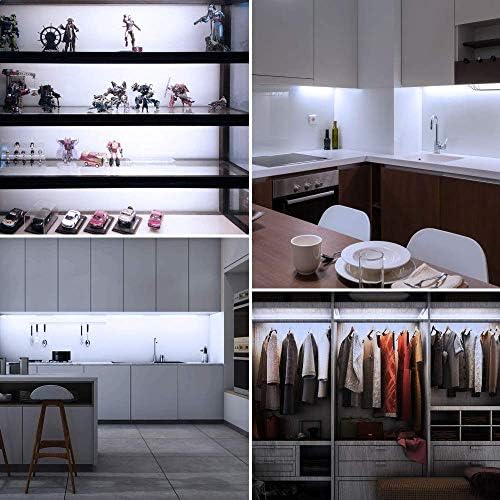 LED Light Strip Bars Kit - 4X 30cm Display Lighting for Detolf Case/Under Cabinet Shelf - Energy Saving - Low Profile Under Cupboard Strip Lighting (Cool White, 6000K) - UK Plug