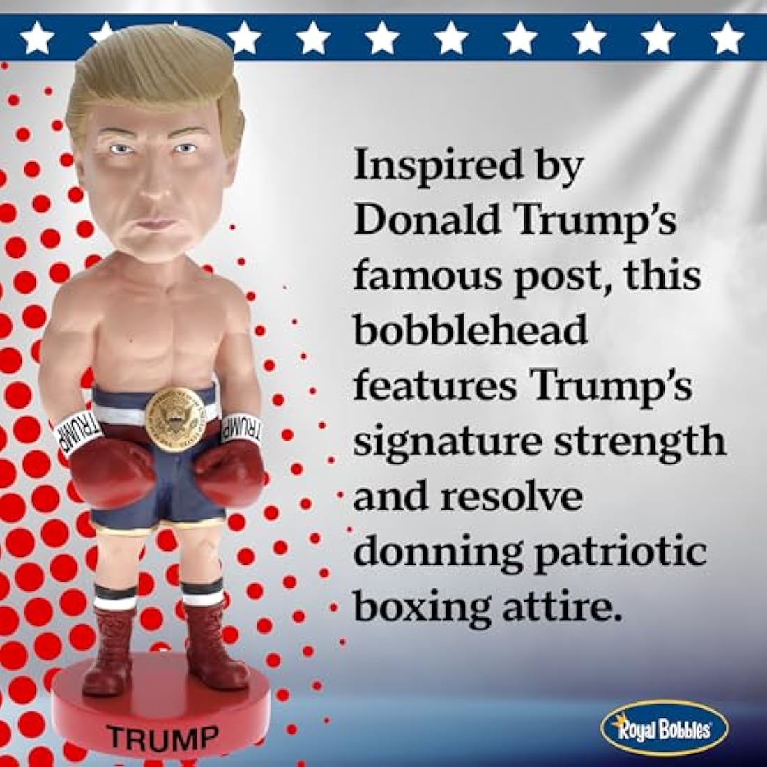 Royal Bobbles Donald Trump Boxer Bobblehead, Premium Polyresin Lifelike Figure, Unique Serial Number, Exquisite Detail