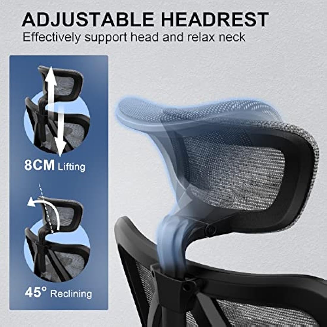 SIHOO M57 Ergonomic Office Chair Mesh Desk Chair with Adjustable Lumbar Support 3D Armrests Breathable High Back Computer Chair (Grey)