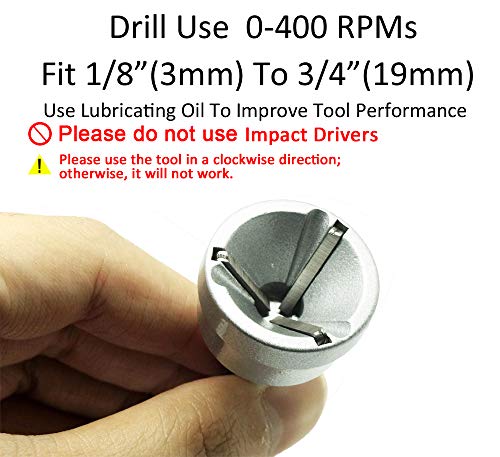 ORX PLUS TOOLS Deburring External Chamfer Tool, with HSS Blade, Deburring Drill Bit, Remove Burr Tools Quick Release Shank Fits for 1/8"-3/4"(3mm-19mm)