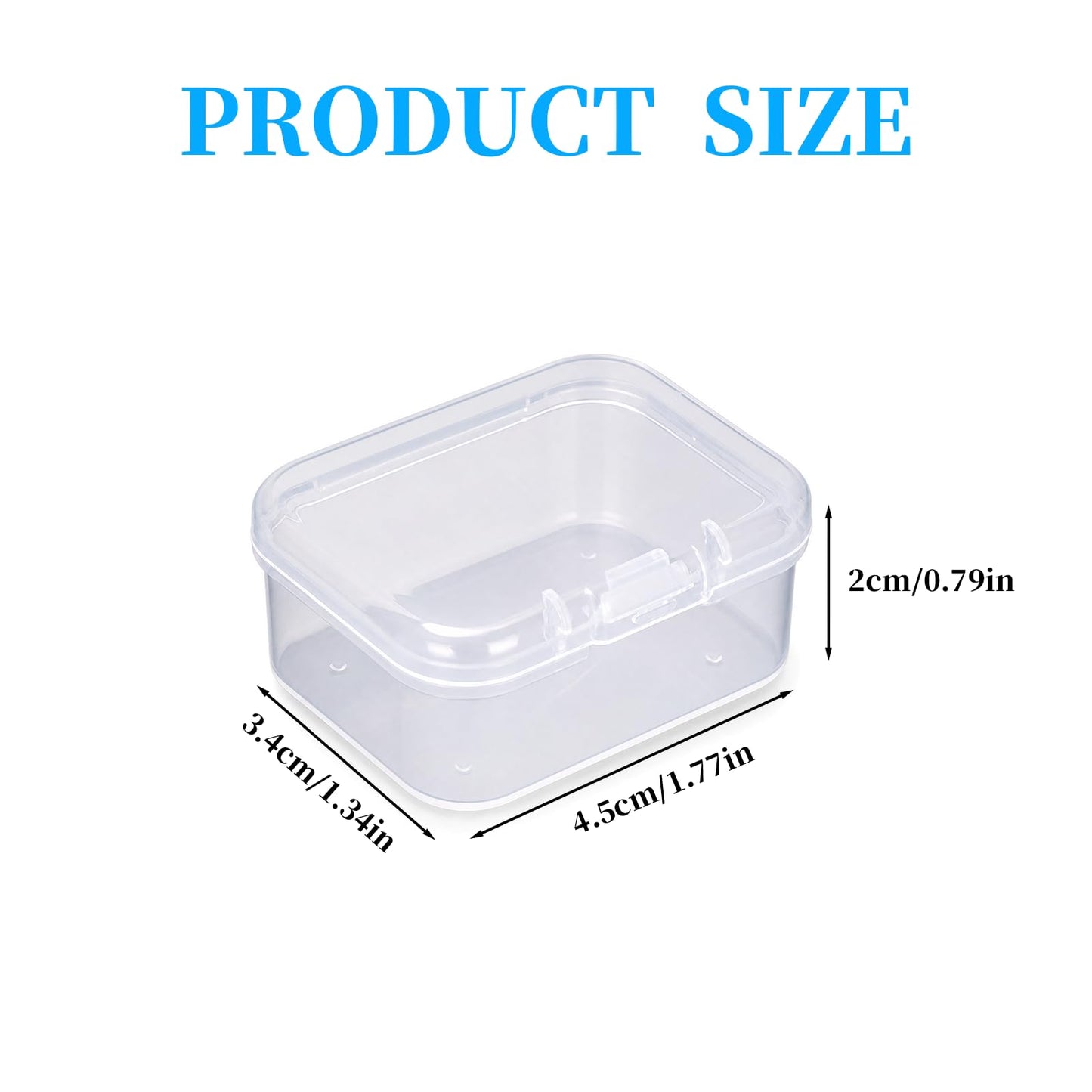 Nybrax 32 Pack Transparent Plastic Boxes, Mixed Square Storage Box with Lids, Transparent Beads Storage Containers Box