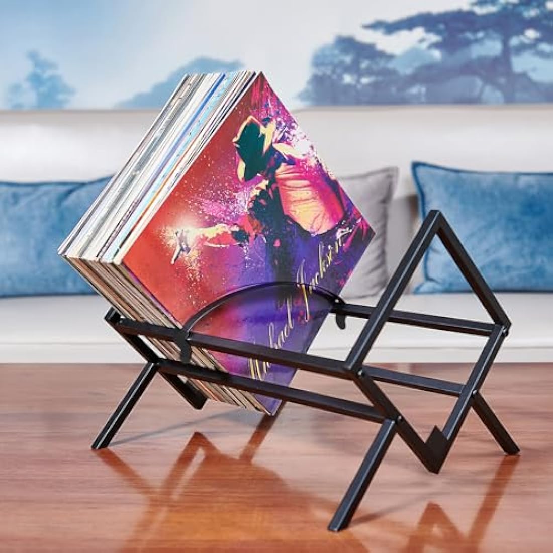 REGAL DISPLAY Vinyl Record Storage Holder - 12 inches 70 Album Holder Display Stand - Book and Record Album Storage - Album and LP Storage Organizer