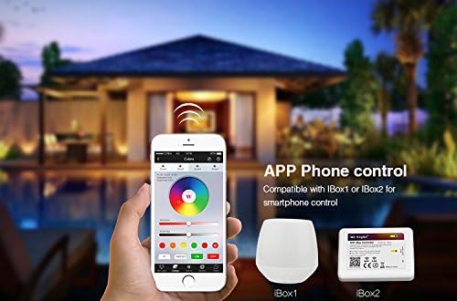 lighteu®, Milight Miboxer RGBCCT 50W Garden Light Multi-Color Change and Color Temperature Adjustable WiFi LED Garden Lawn Light IP65 Waterproof Flood Light, futt02