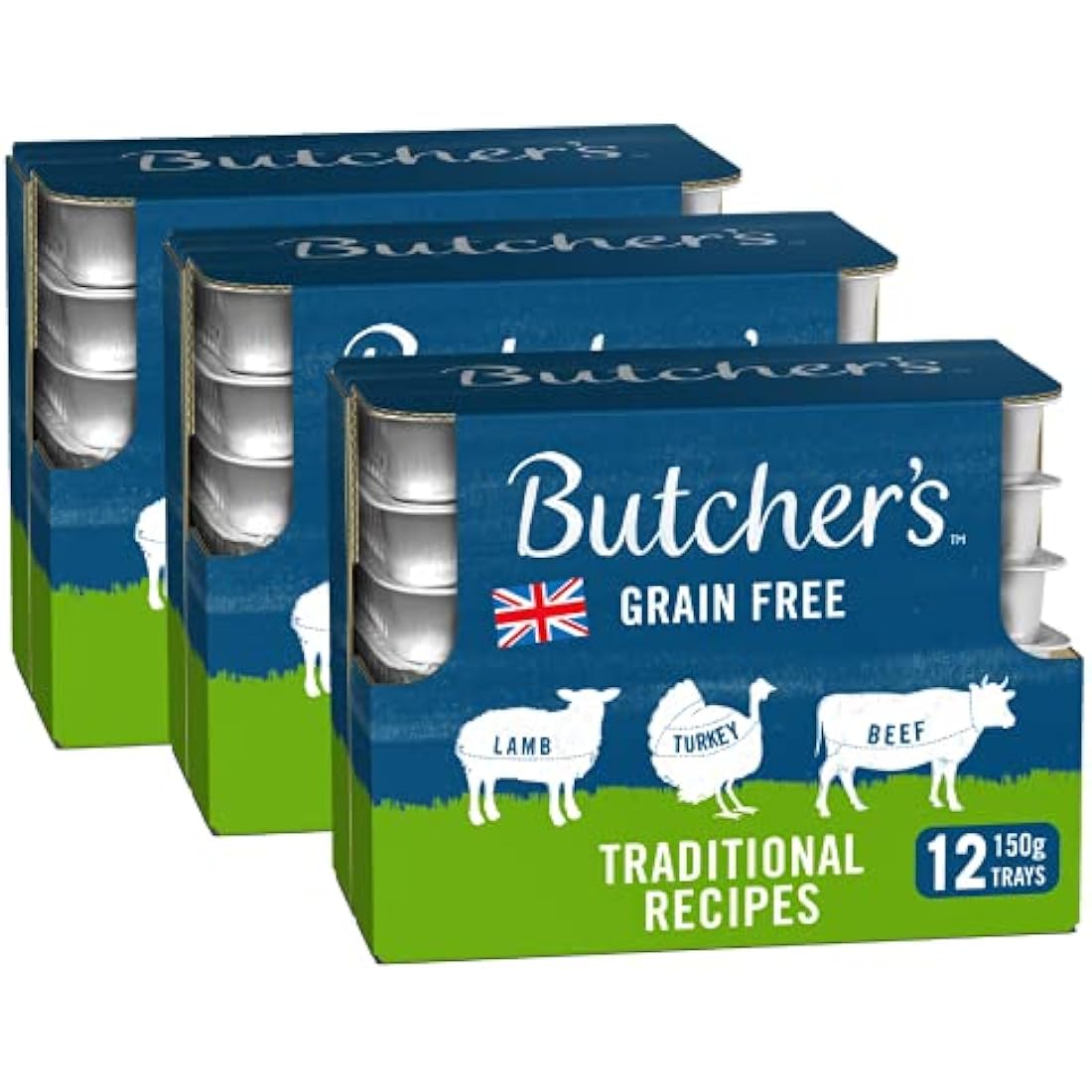 BUTCHER'S Wet Dog Food Trays Grain Free Traditional Recipes 4.8kg (36 x 150g)