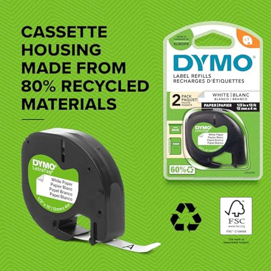 Dymo LetraTag LT-100H Label Maker Starter Kit+ | Handheld Label Printer Machine | with Paper, Clear Plastic Label Tape & Machine Holder | Ideal for Office or Home