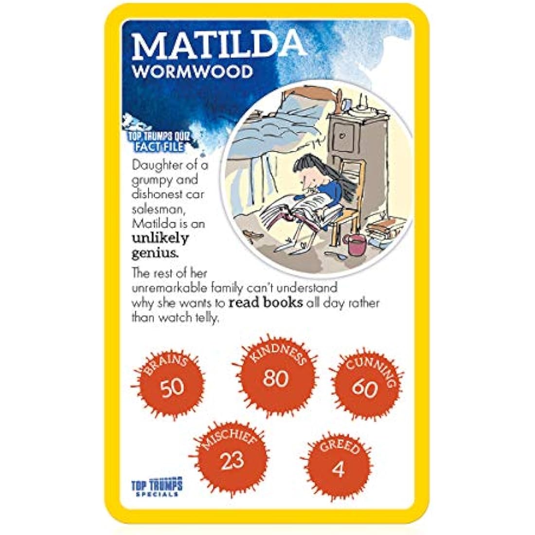 Top Trumps Roald Dahl Vol.1 Specials Card Game, play with gloriumptious characters from Matilda, The BFG, Charlie and the Chocolate Factory and Willy Wonka, gifts for boys and girls aged 6 plus