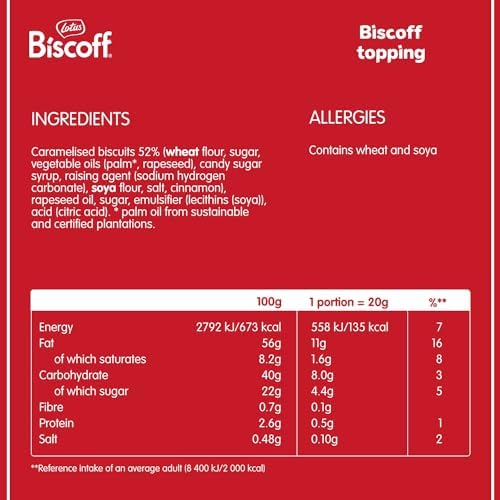 Biscoff - Sweet Spread Topping - Caramelised biscuit flavor - Vegan - No colours or added flavours - 1L, Packaging May Vary