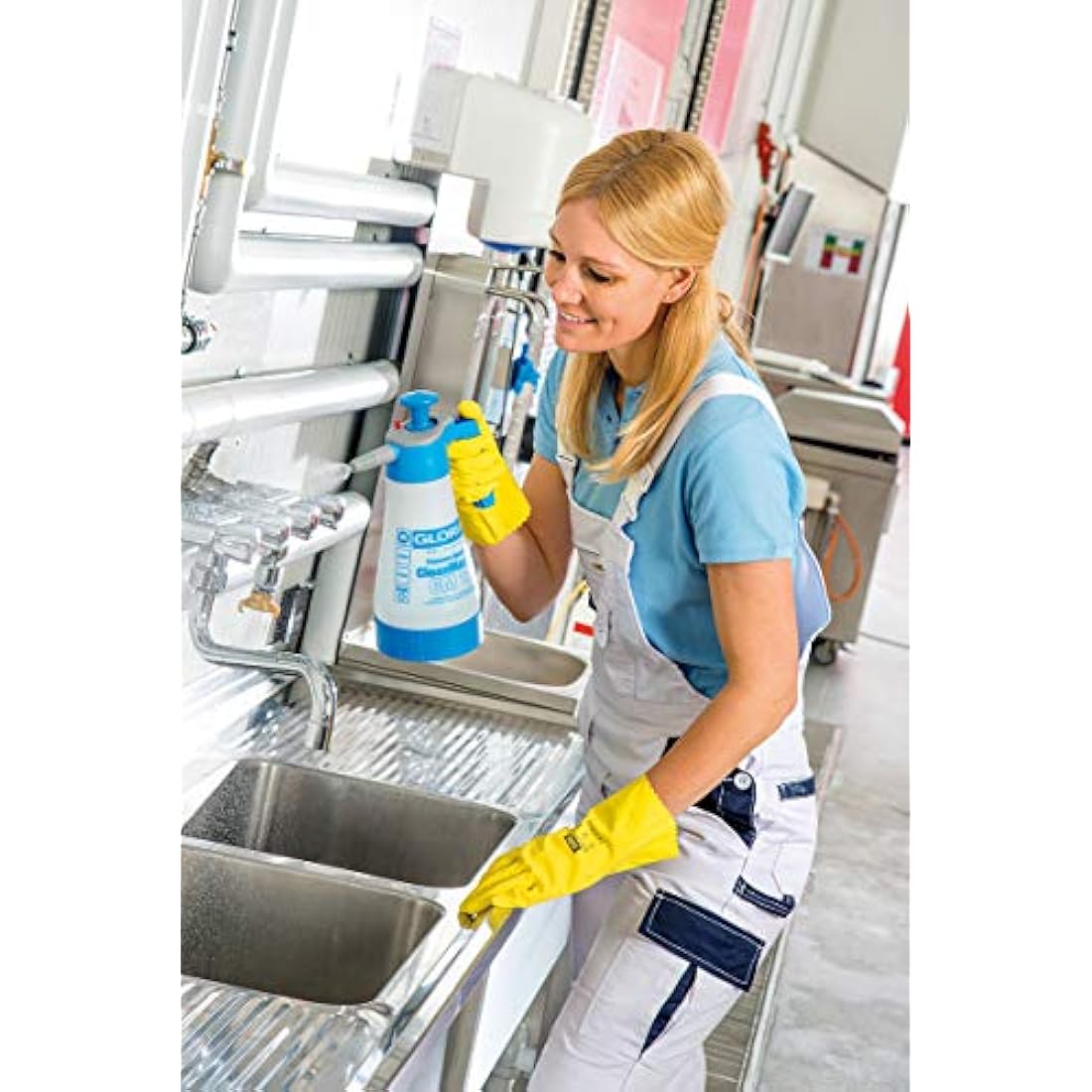 Gloria "CleanMaster CM12" Hand-Operated Sprayer, White/Blue, 1.25 Litre