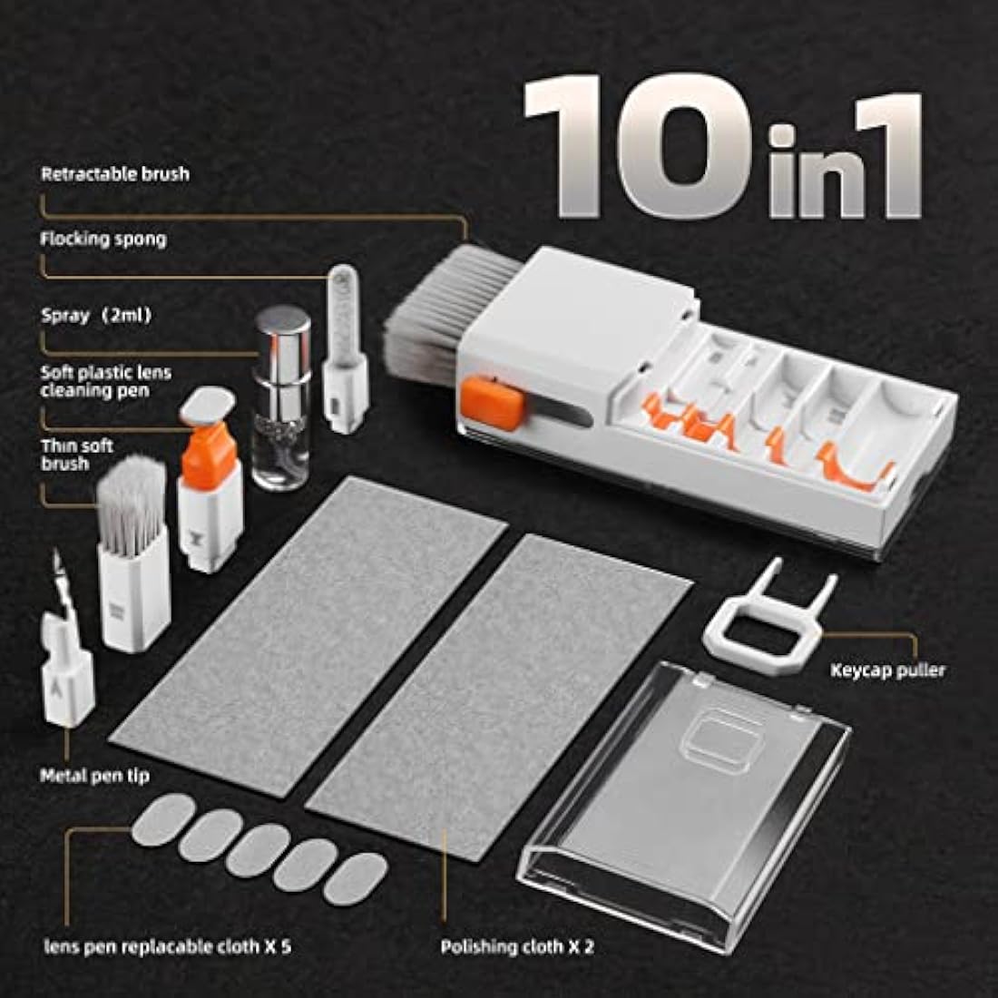 Laptop Screen Keyboard Cleaner Kit, Electronics Cleaning kit Tool for MacBook iPad iPhone Pro Cell Phone, Brush Tool for Tablet, Computer, PC Monitor,Camera with Spray with Patent