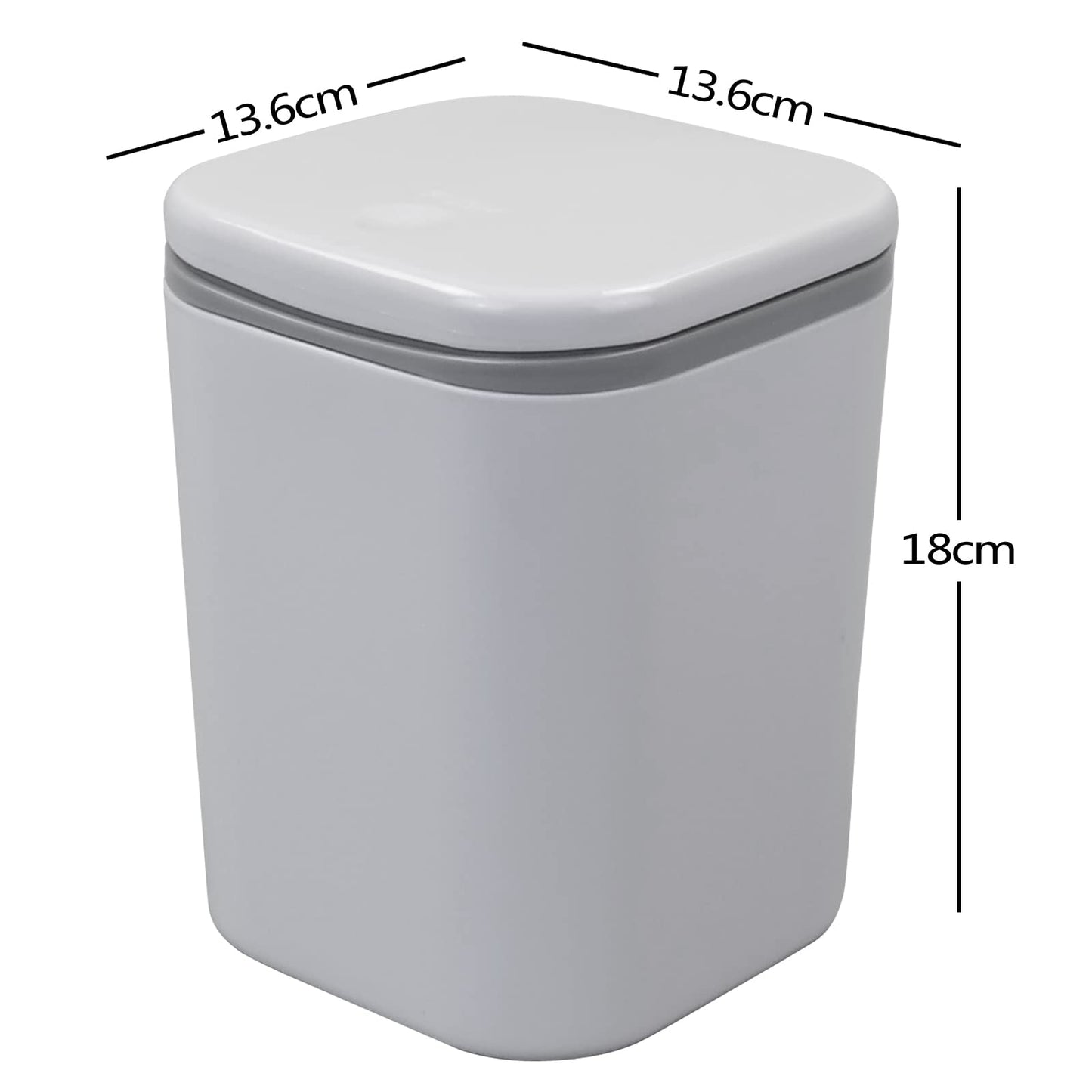 Dynko 2-pack Plastic Desktop Garbage Bin, Mini Trash Can (Grey)