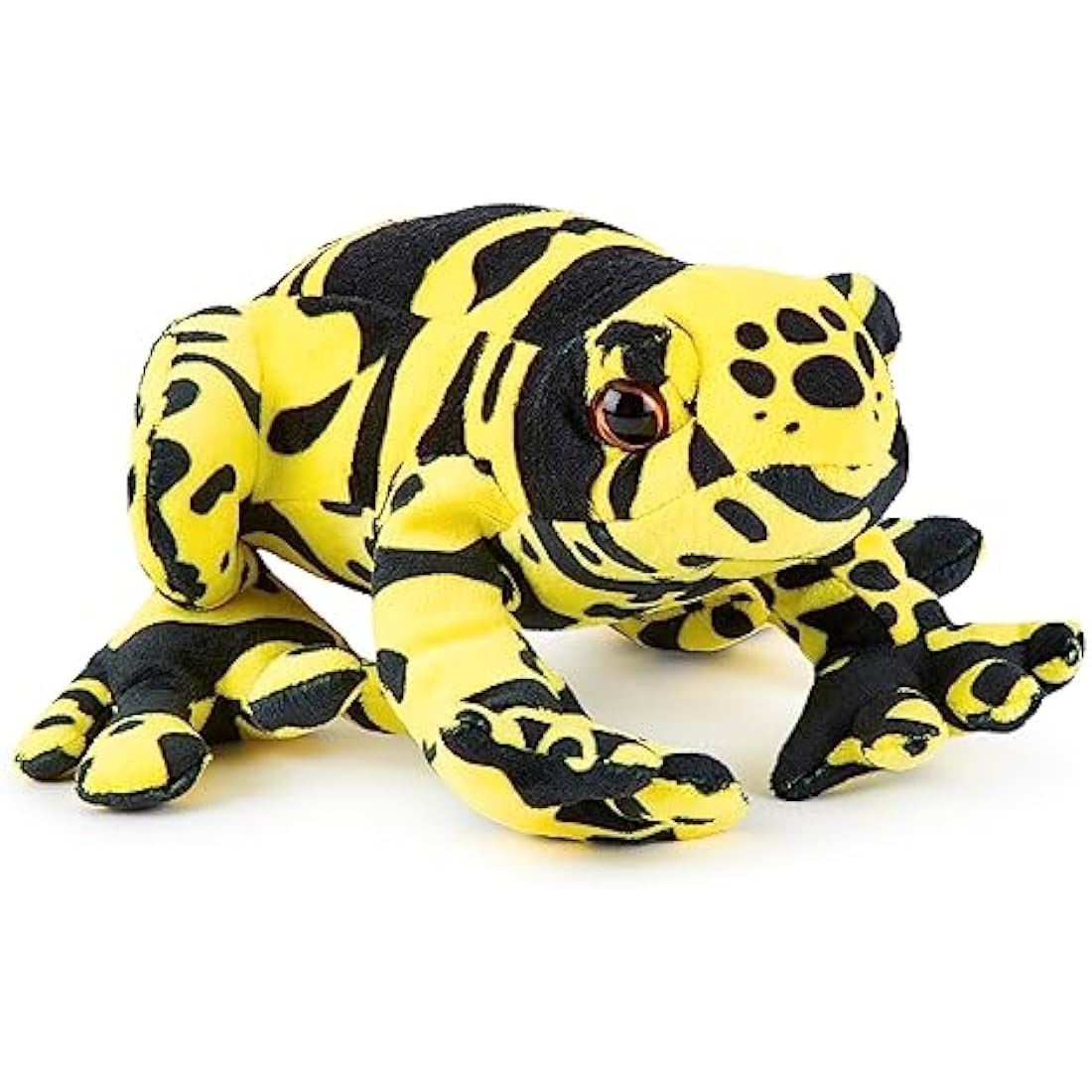 Zappi Co 100% Recycled Plush Poison Dart Frog Yellow/Black Toy (21cm Length) Stuffed Soft Cuddly Eco Friendly Animals Collection for Newborns – Lifelike & Realistic