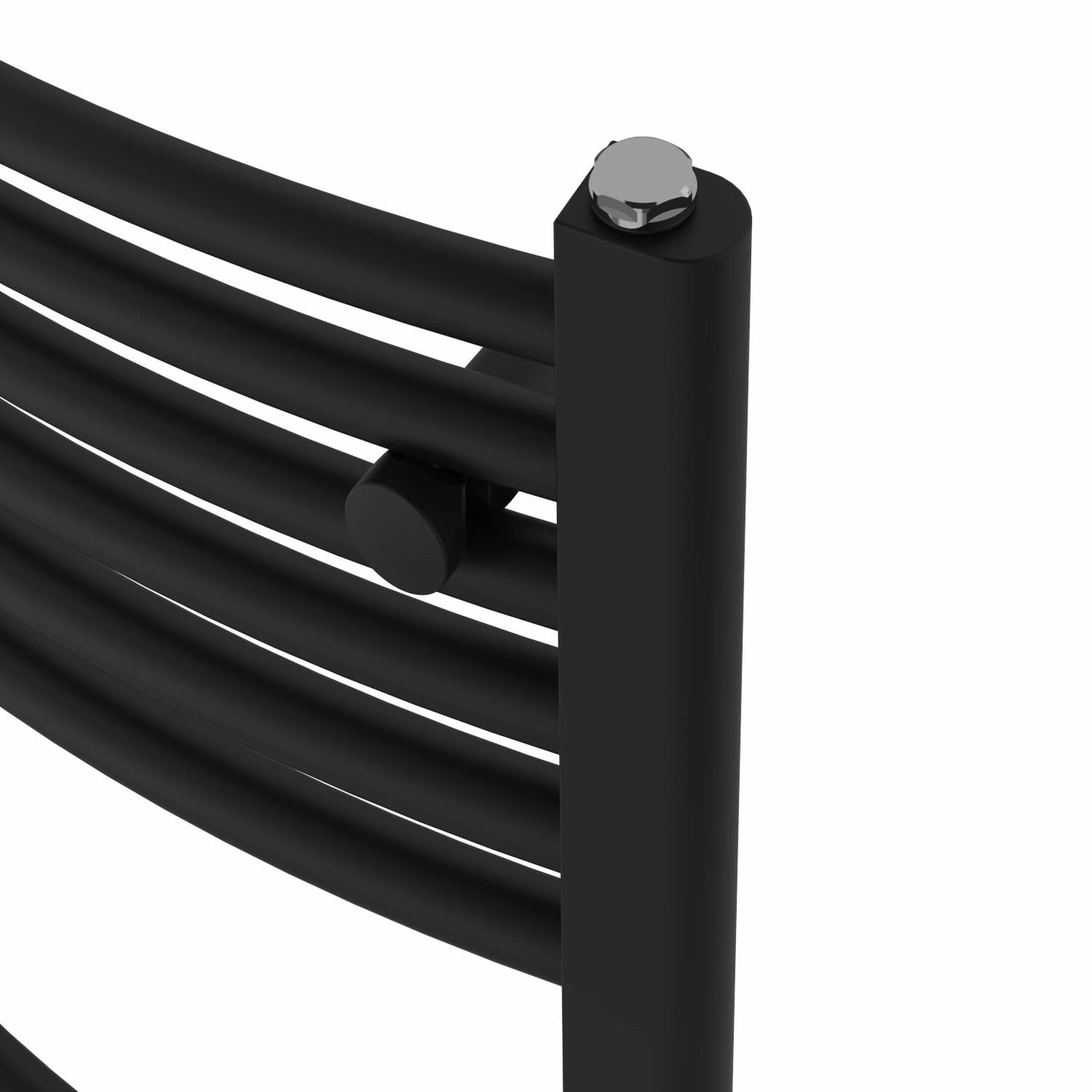 Warmehaus Curved Bathroom Heated Towel Rail Warmer 1800x500mm Black